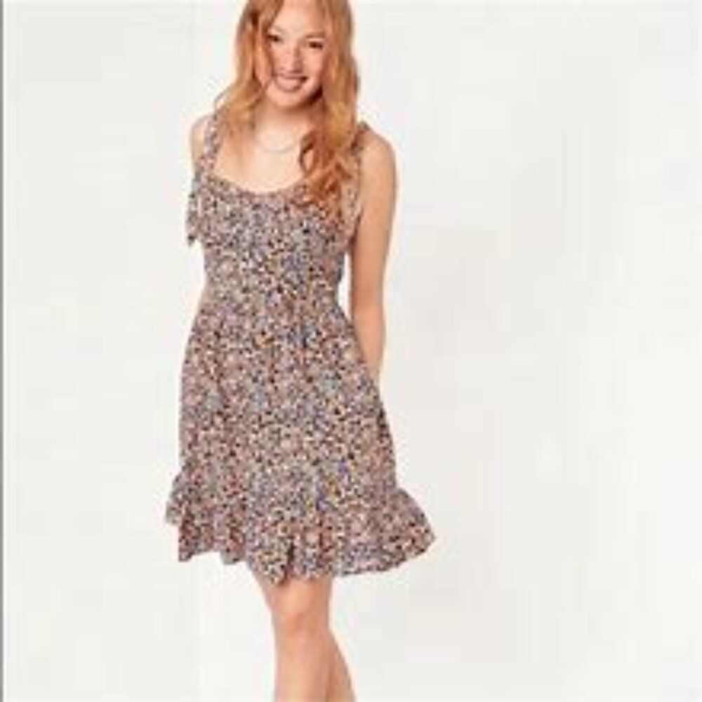 Old Navy Sleeveless Shoulder Tie Straps all over floral Mini Dress